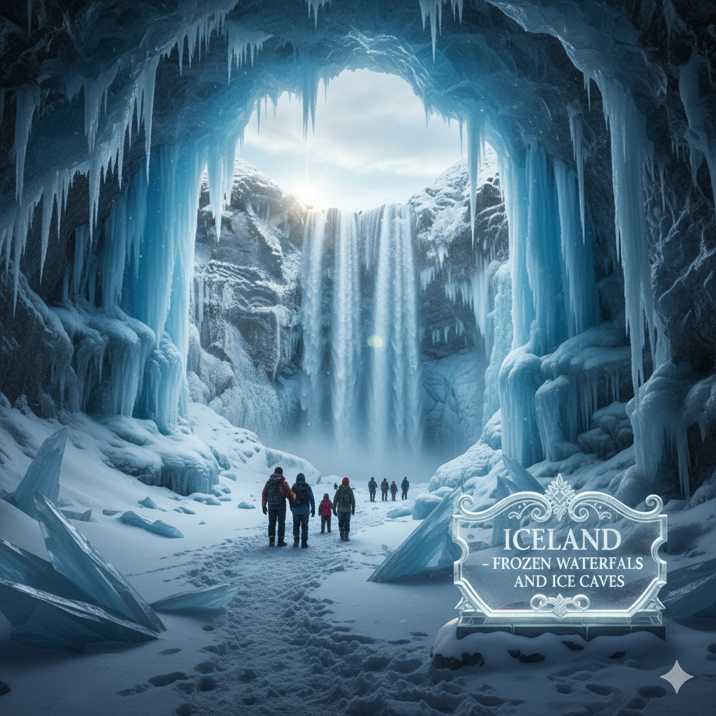 Iceland – Frozen Waterfalls and Ice Caves