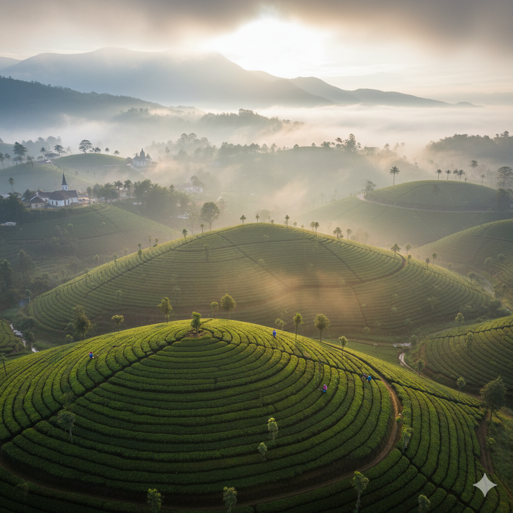 Munnar, Kerala – Tea Gardens and Misty Hills