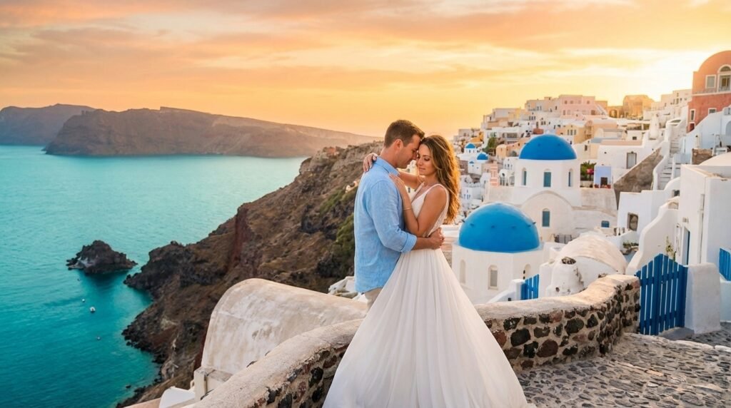 Santorini Honeymoon Scene
