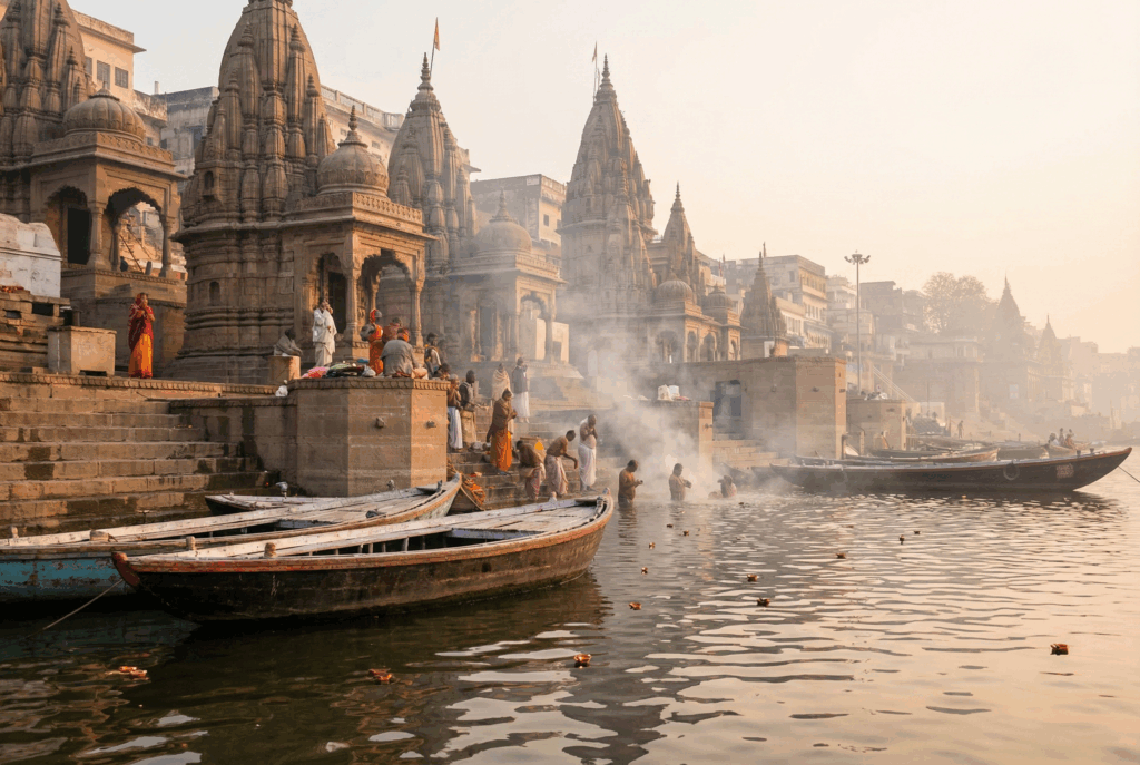 Varanasi ghats on the Ganges River