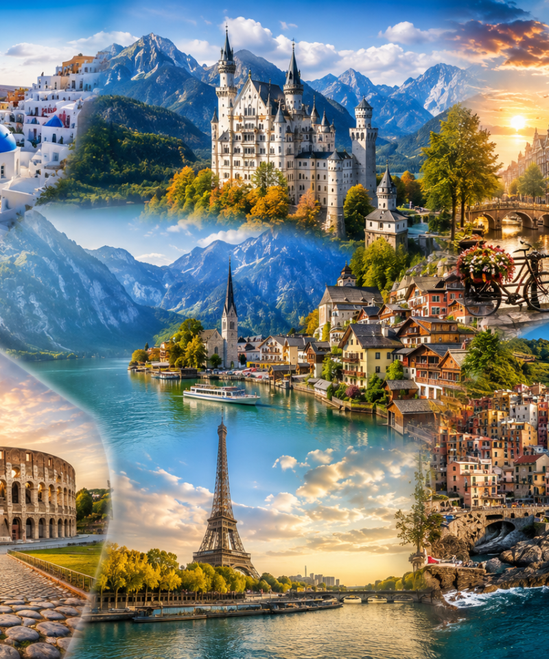 European Dreamscape Travel Collage