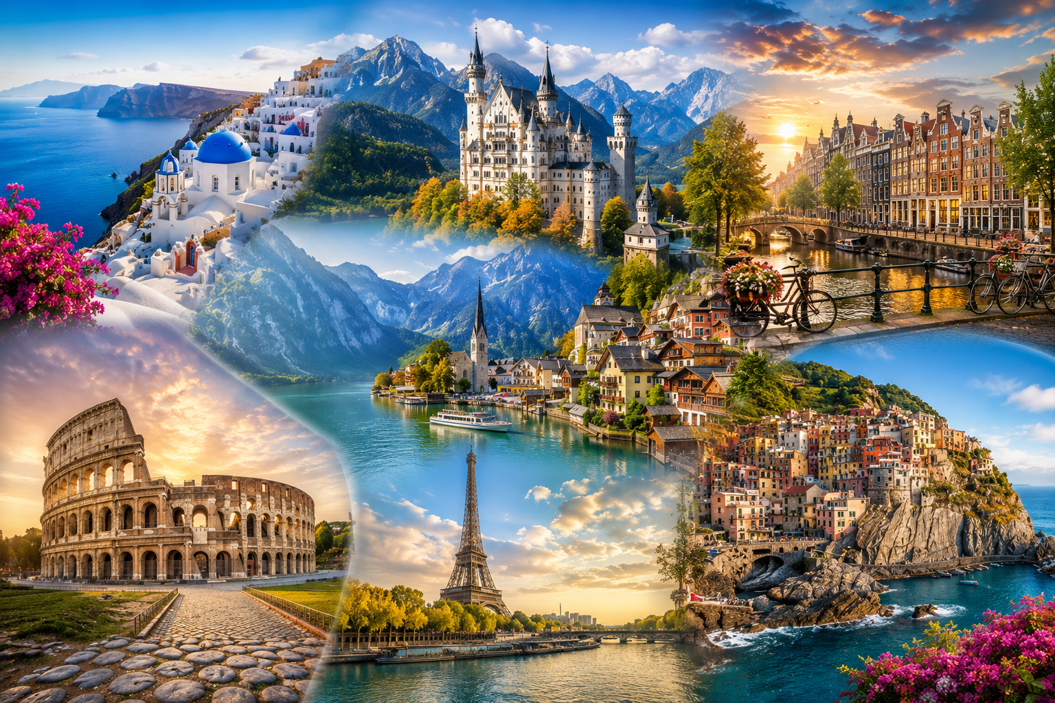 European Dreamscape Travel Collage