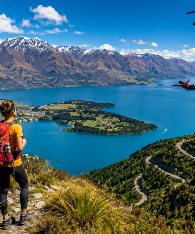 New Zealand, Alpine Lake Adventure Panorama